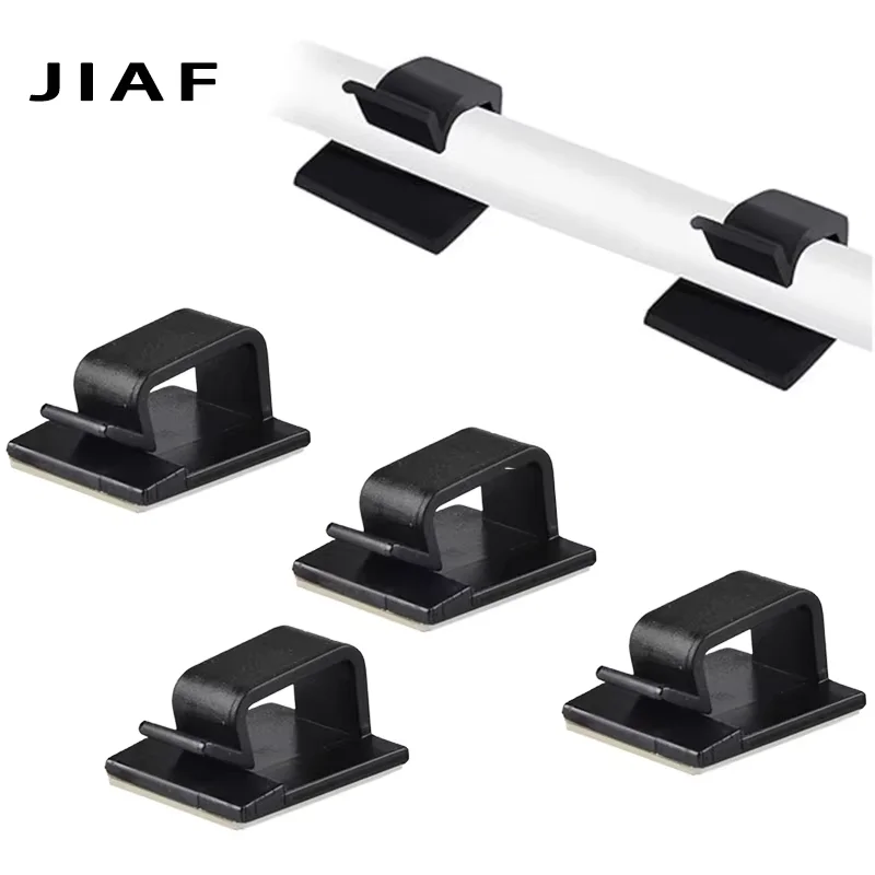 10/50PCS Self Adhesive Cable Organizer Clips Wall Mounted Cord Fixations Wire Manager Cable Tie Holder Hooks