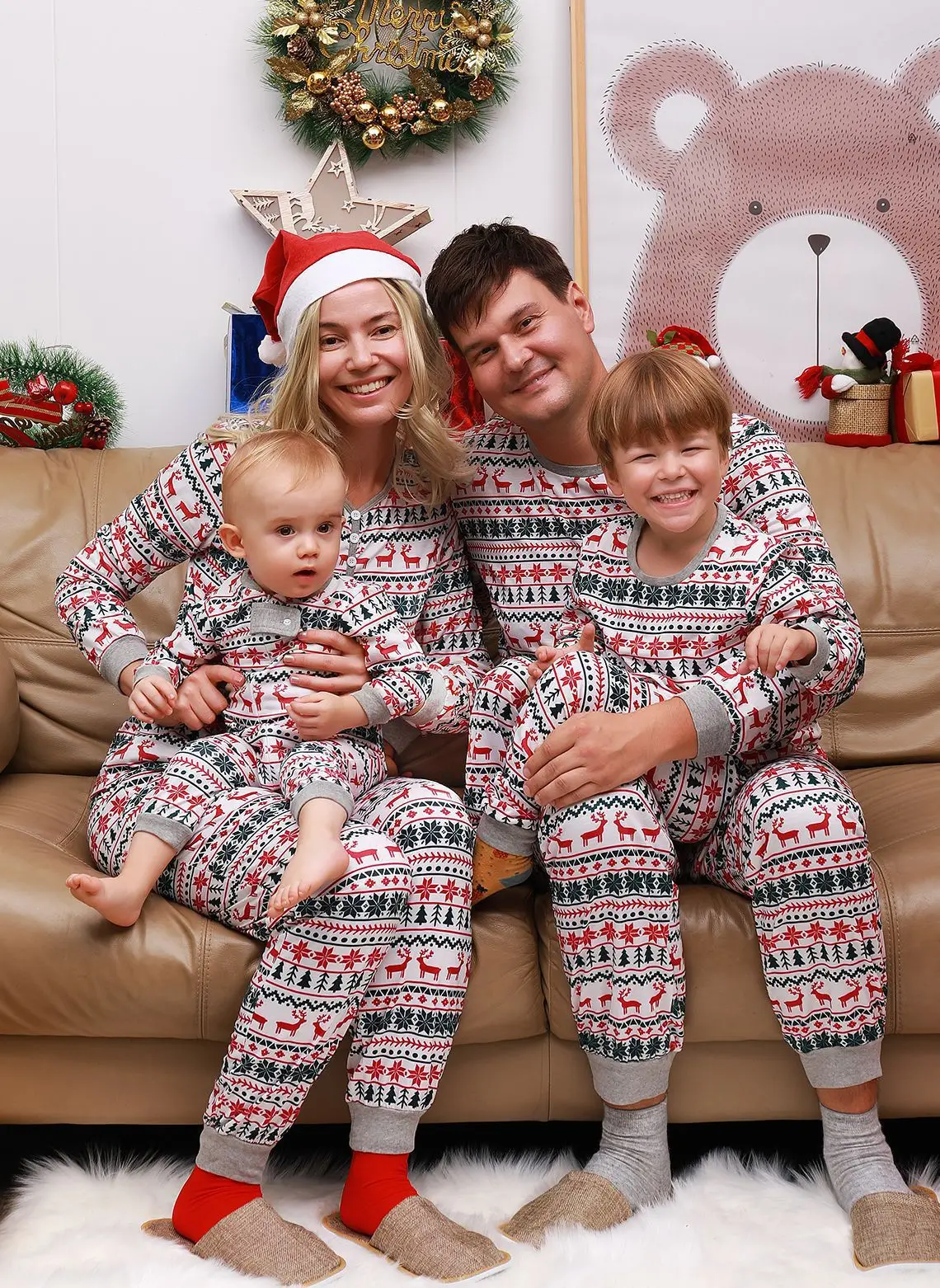 Mother Daughter Father Son Family Look Outfit Baby Girl Rompers Sleepwear Pyjamas 2023 Christmas Family Matching Pajamas