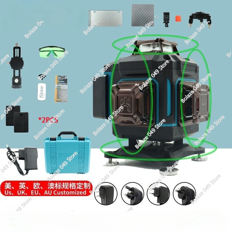 

16-Wire infrared level, green light, blue light, red light laser, high-precision floor-to-wall portable level