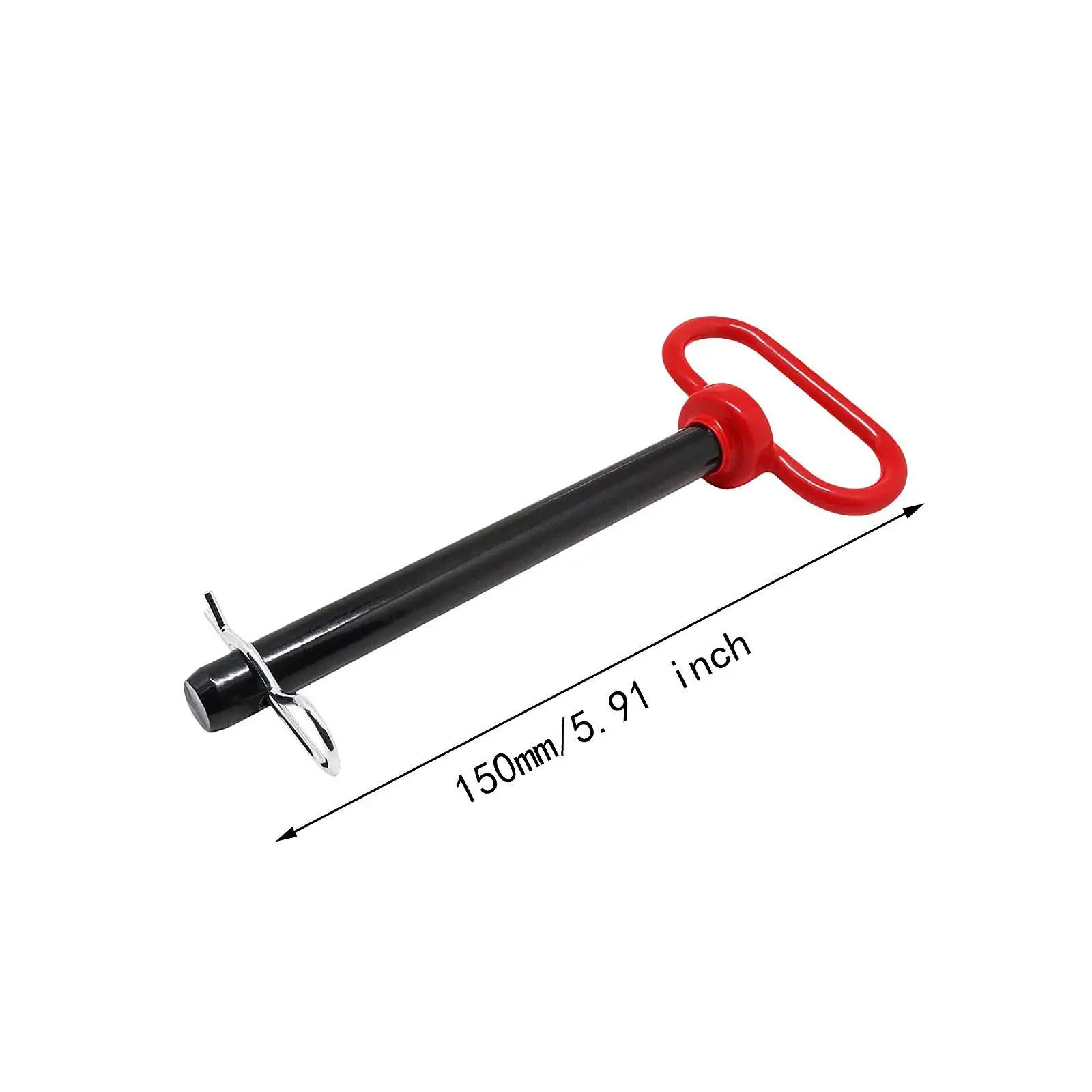 Steel Trailer Hitch Pin Clip 5/8 X 6 Inch Red Handle Towing Lock for RV Truck Boat Tractor Mounting Hardware