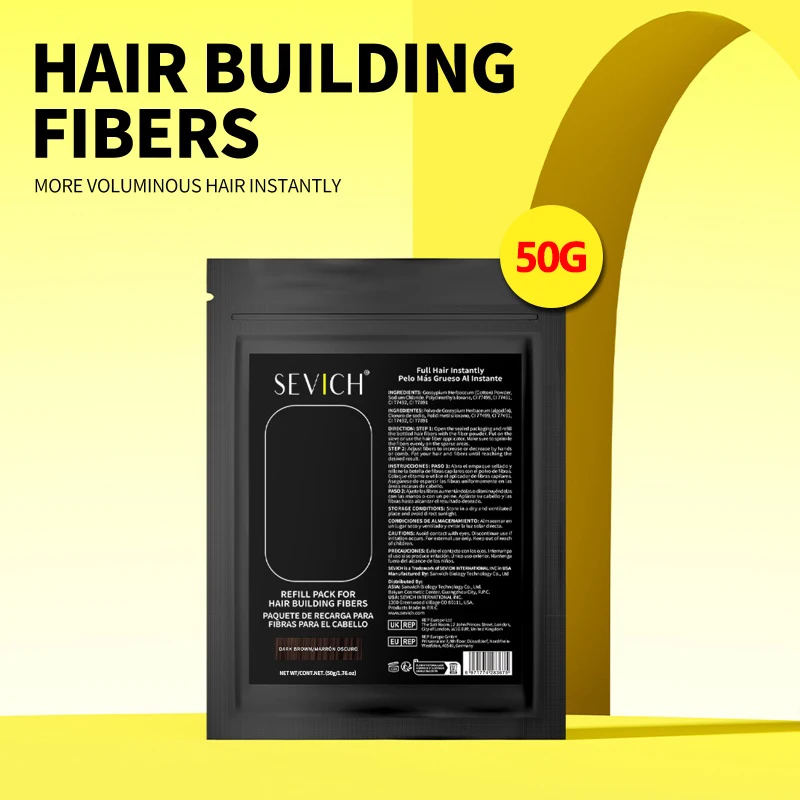 SEVICH Hair Fibers Powder 50g Keratin Hair Building Fiber Refill Bag Hair Thickening Powde Hair Regrowth Powder for Men Women