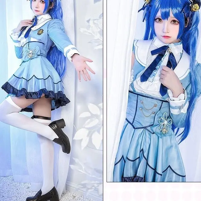 Cos Rainbow Society JK cosplay virtual idol, Tiangong Xin Miao has the same cos suit, cute skirt and full customized campus.