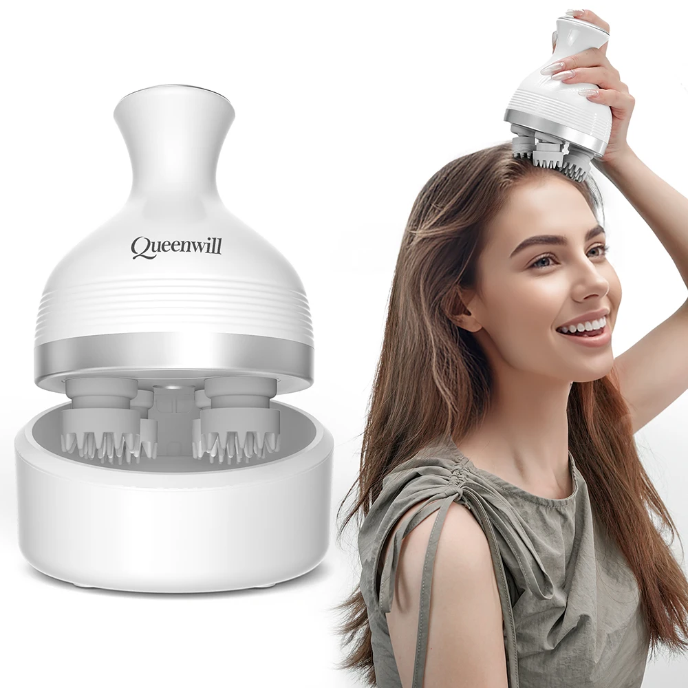 Cordless Electric Scalp Massager Rechargeable Head Massage Machine Scratcher With 76 Kneading Nodes For Hair Growth Stress Relax
