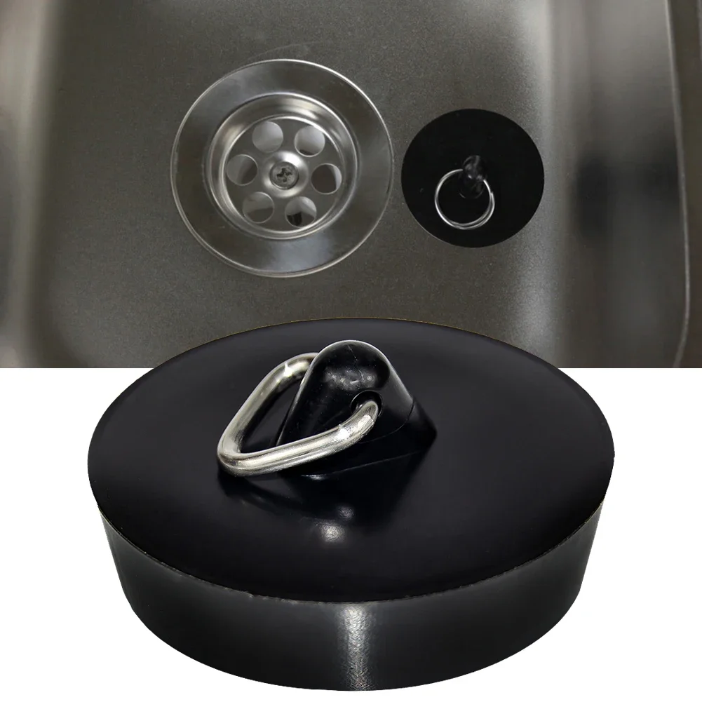 Drain Stopper Rubber Sink Plug Replacement For Bathtub Kitchen Sink Bathroom Designed With Hanging Ring For Easy Disassembly