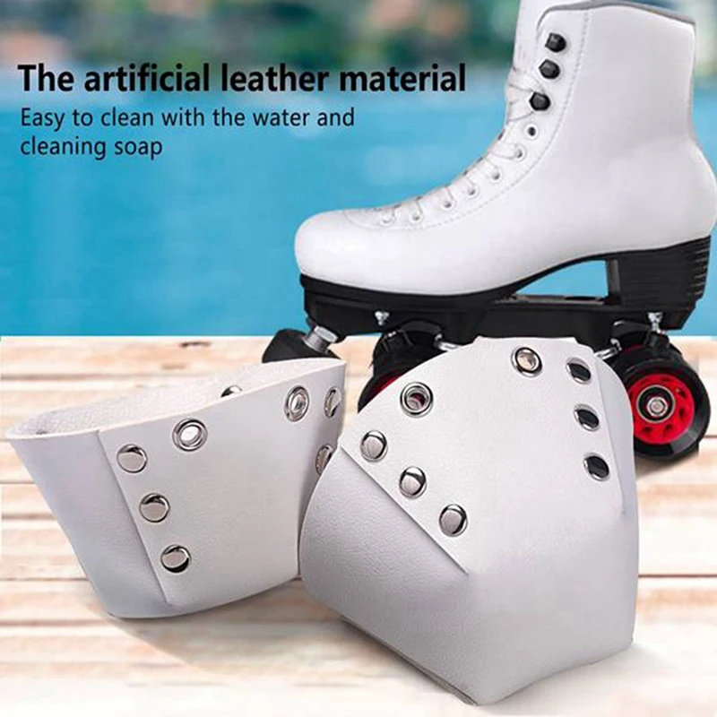 1 Pair Roller Skates Toe Cap Guards Protectors With Holes PU Toe Cap Guard Protectors Removable Toe Stops