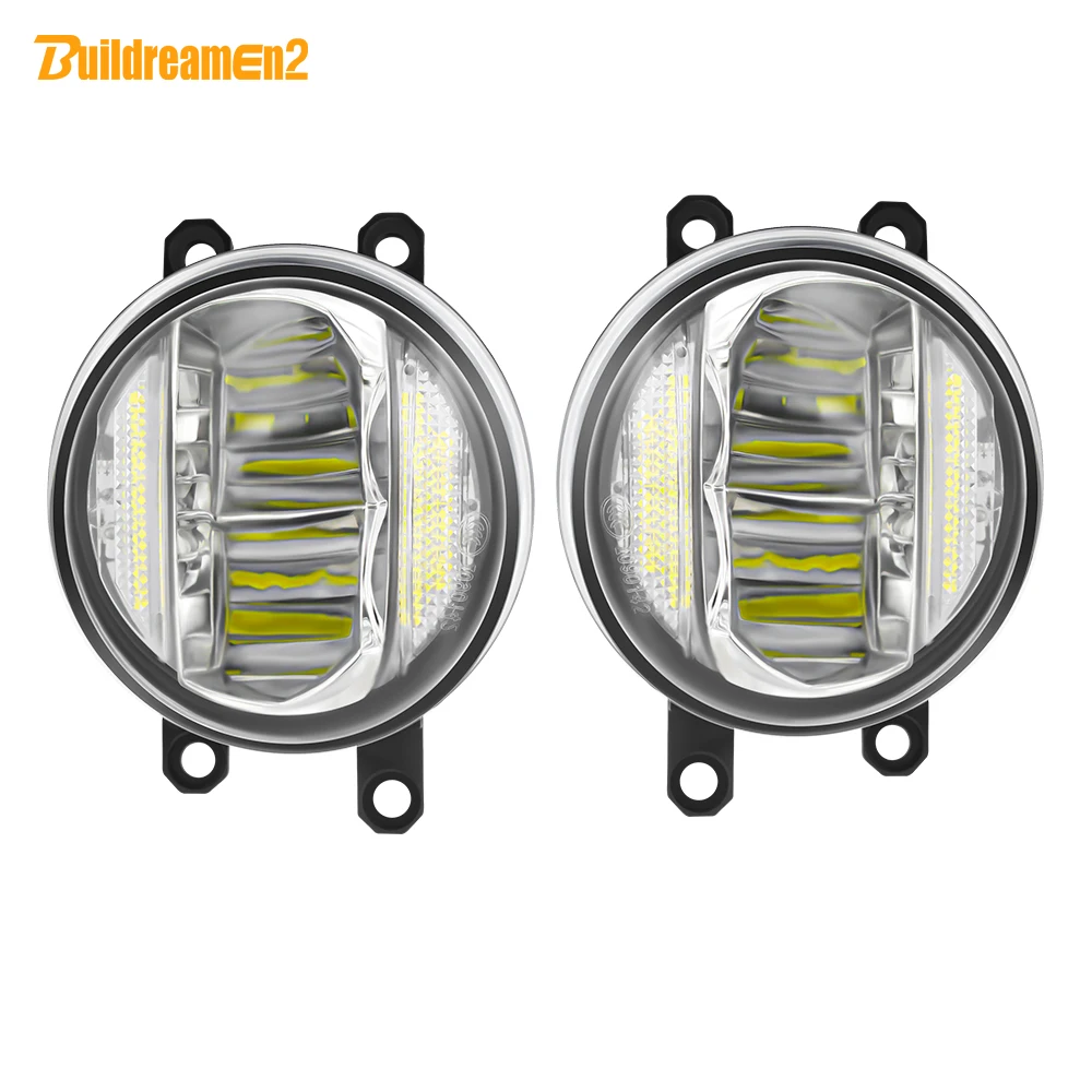 2in1 Car Fog Light Assembly LED Daytime Running Lamp DRL 12V For Toyota RAV4 Prius 4Runner Land Cruiser Prado Yaris Highlander