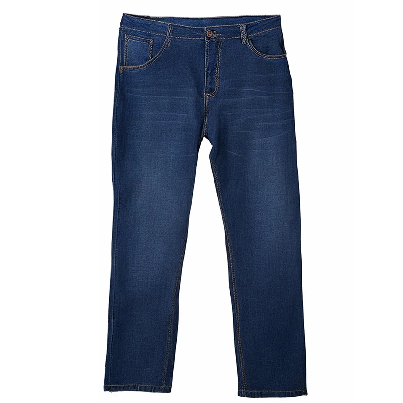 29-50 Sizes Men's Stretch Jeans Straight Leg Denim Pants Extended Sizing Blue Black Streetwear Relaxed Fit For Work Casual New