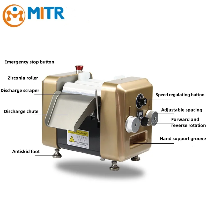MITR Three Roll Grinder Pigment Lab High Speed Rolling Mill Triple Roller Mill Machine für Ölfarbe Lippenstift