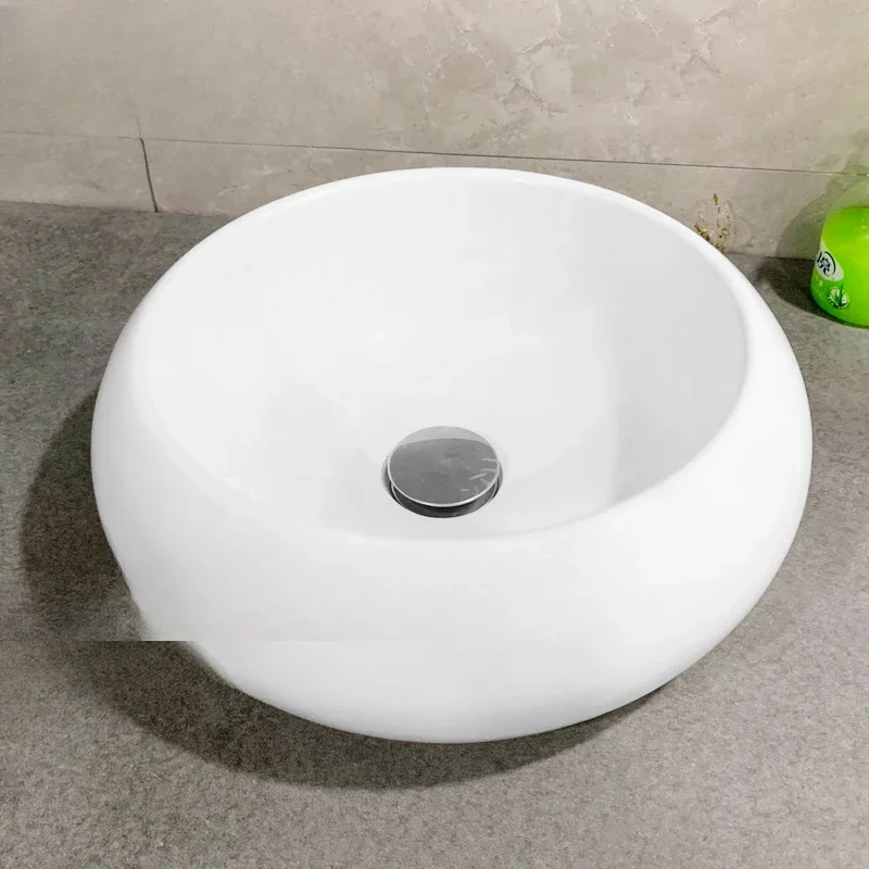 

Counter Basin Round Jingya Artificial Stone Washbasin Household Bathroom Art Table Basin