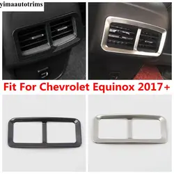 Rear Armrest Box Air AC Conditioning Outlet Vent Frame Cover Trim For Chevrolet Equinox 2017 -2023 Stainless Steel Accessories