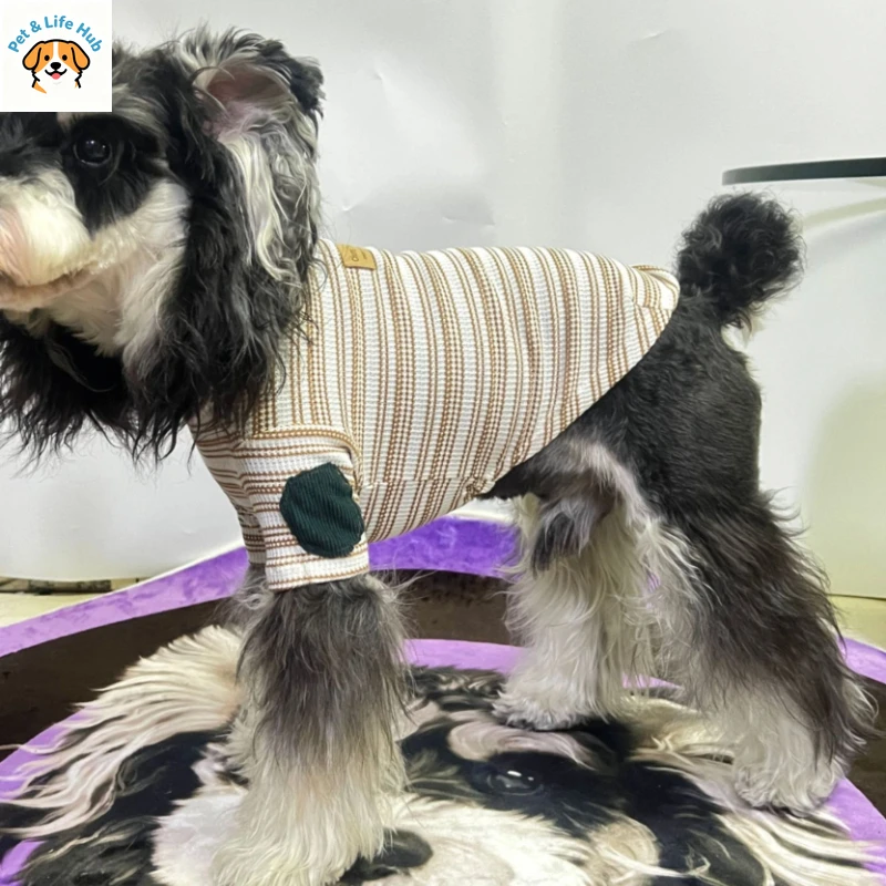 

Одежда для собак - трикотажная футболка из чистого хлопка для йоркширских терьеров, шнауцеров, мальтийских кошек и других домашних животных, дизайнерская одежда для собак.