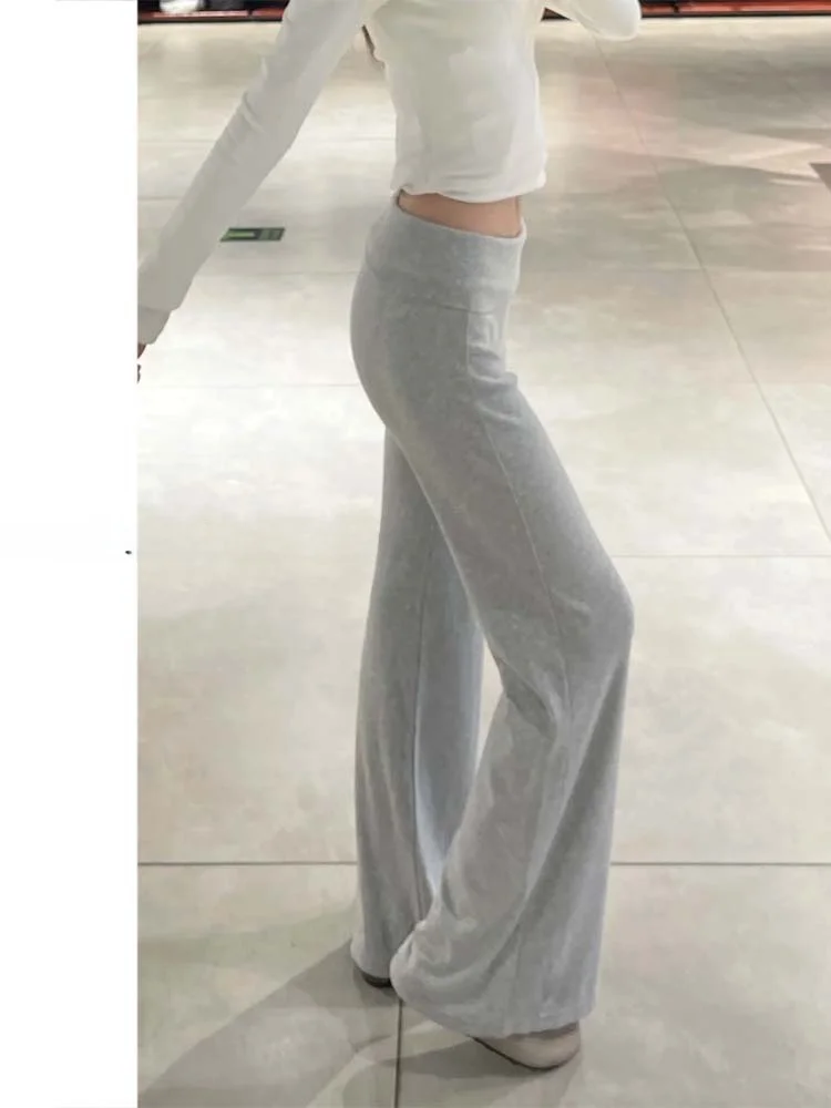 

Американские вязаные брюки для йоги в стиле Spicy Girl, женские, весенние, новые, длинные, в пол, повседневные, с высокой талией, эластичные