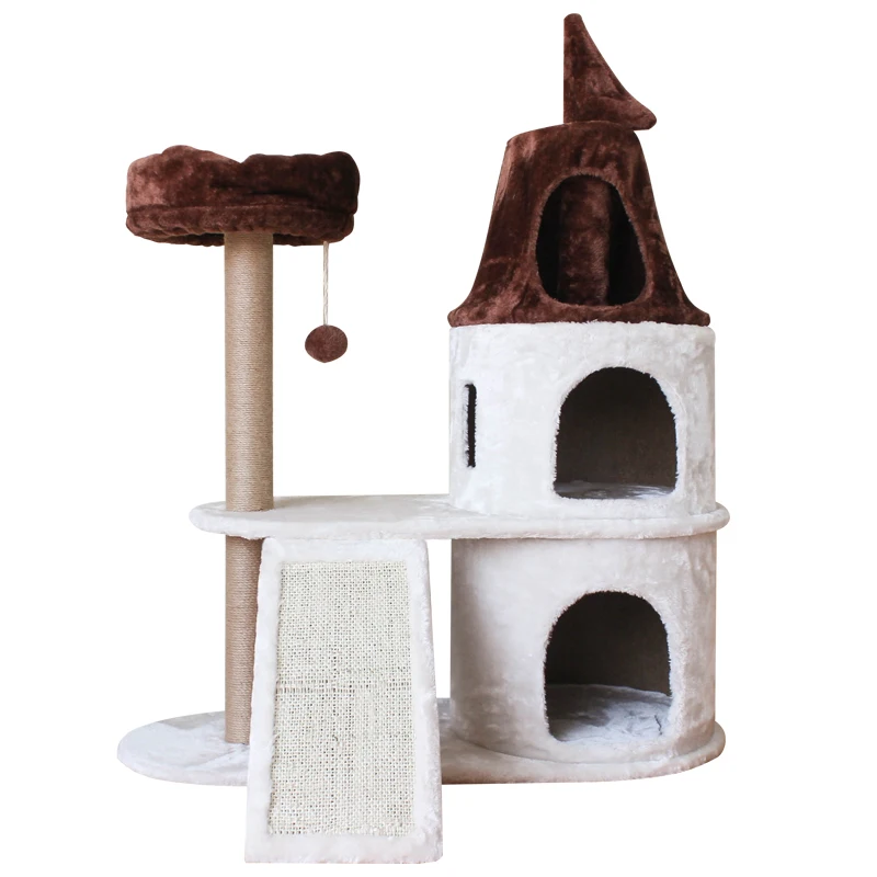 

Manufacturer Wholesale Sisal Short Plush Stable Large Scratcher Tower Cat Tree