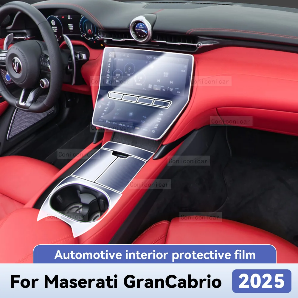 For Maserati GranCabrio 2025 Car Interior Protection Anti-Scratch TPU Film instrument Center Control Navigation Accessories