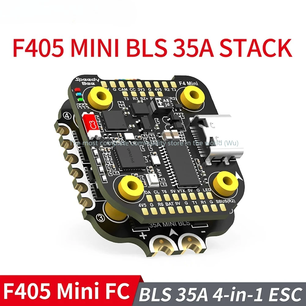 

Контроллер полета SpeedyBee F405 Mini Stack FC BLS 35A V2 3-6S 20x20 4-в-1 ESC Dual BECs для гоночного дрона RC FPV