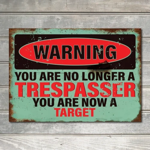 Warning You are Now A Target Funny Pro Gun Aluminum Sign Decor Metal Plaque