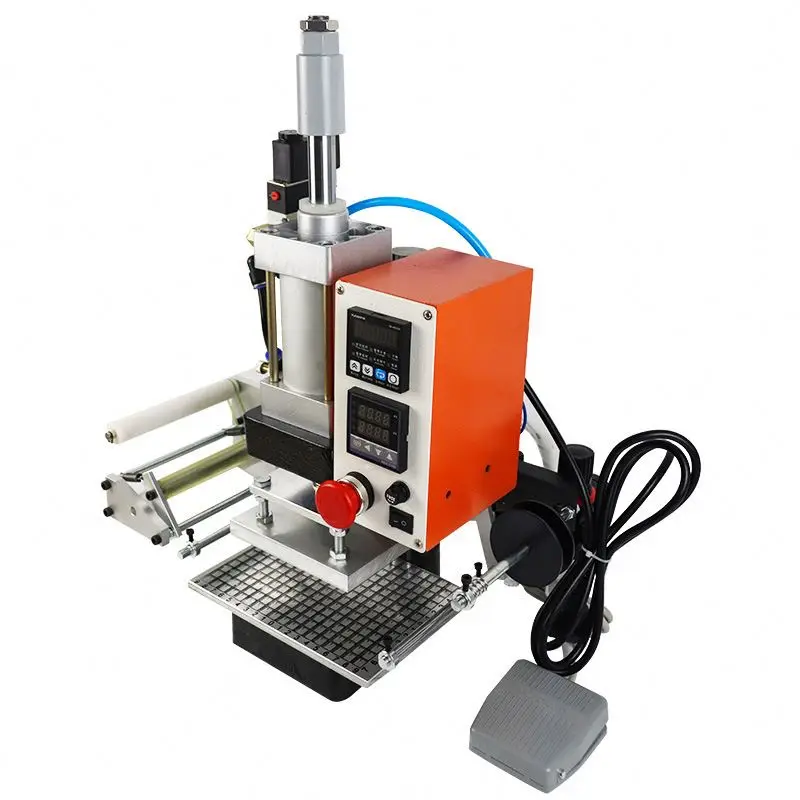 Automatic Pneumatic Hot Foil Stamping Machine with Paper Collection for Leather Plastic PVC Logo Embossing Press Equipment