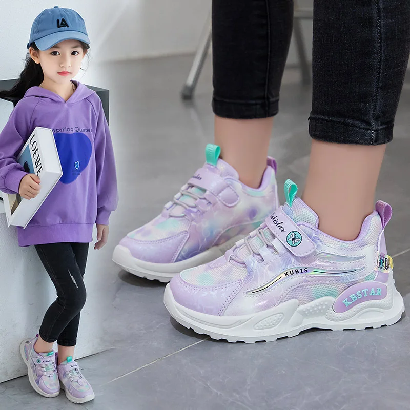 Kids Spring Sneakers Girls School Casual Shoes Outdoor Breathable Running Shoes Light Soft Pink Non-slip Children Shoes