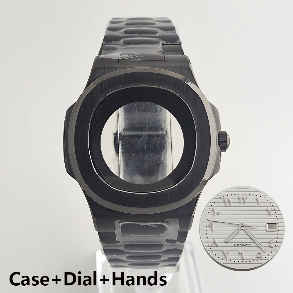 NH35 caixa de relógio de vidro safira relógio masculino movimento automático adequado para acessórios de relógio de movimento da série NH