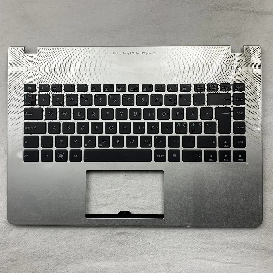 

Nordic Palmrest Cover Laptop Keyboard For ASUS N46V N46VZ N46VM N46 N46EI Silver Cover ND Layout