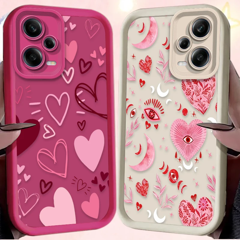 Pink Heart-shaped Phone Case for Xiaomi Redmi A5 A4 A3 A3X A2 A1 Plus 13X Redmi K80 Ultra K70 K70E K60 K60E K50 K40 K40S K30 view 2