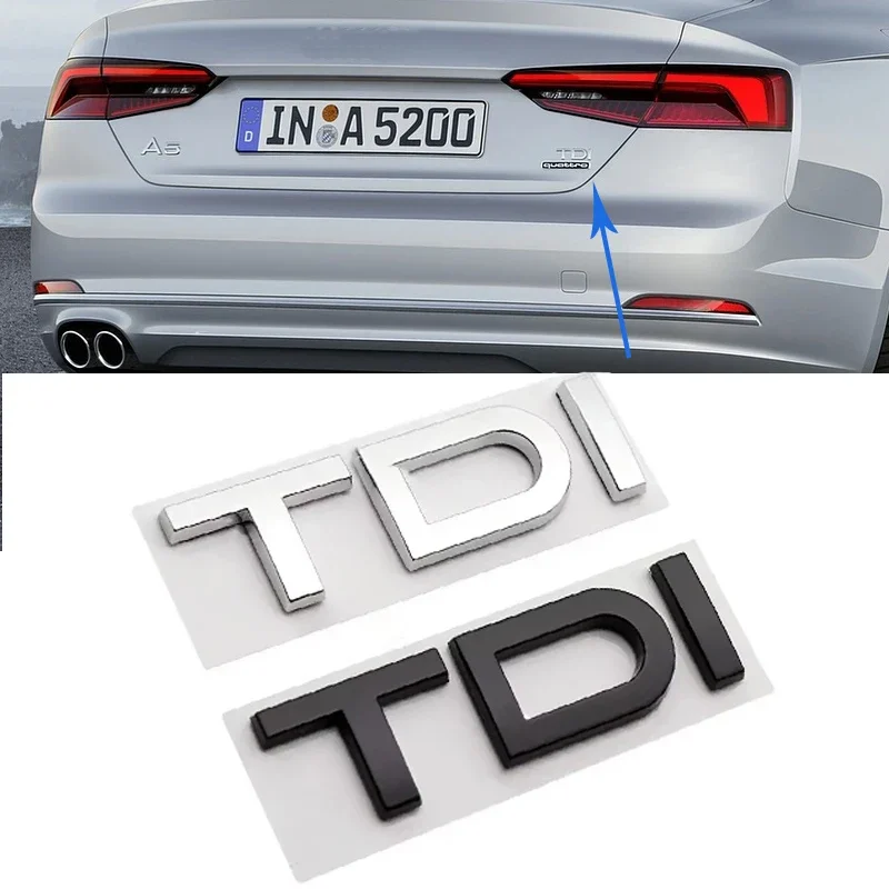 3D Chrome Numbers Letters ABS TDI Badge Car Rear Emblem Sticker for Audi A1 A3 A4 A5 A6 A6 A7 A8 Q2 Q3 Q4 Q5 Q6 Q7 TT S RS 2.0