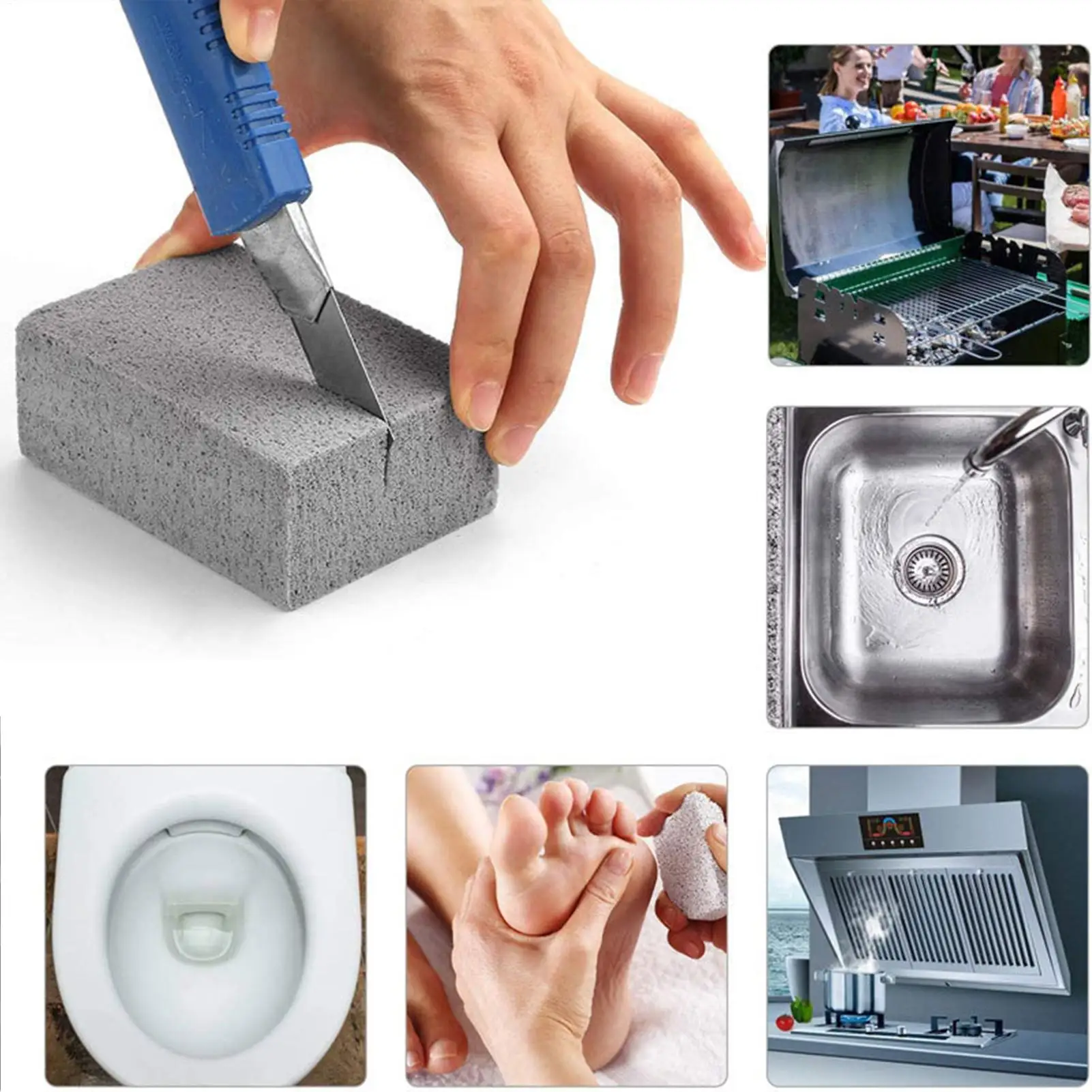 Cleaning Pumice Stone Scratch Resistant Reusable BBQ cleaning stone Sink Limescale Rust Wipe Stick Toilet Effective Clean Stone