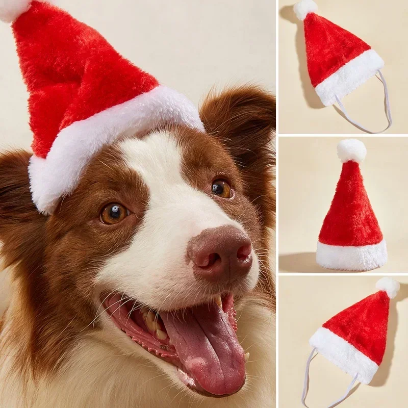 Christmas Dog Clothes Hat, Pet Cat Puppy Christmas Hat, Plush Santa Hat, Small Medium Dog China Manufacturer