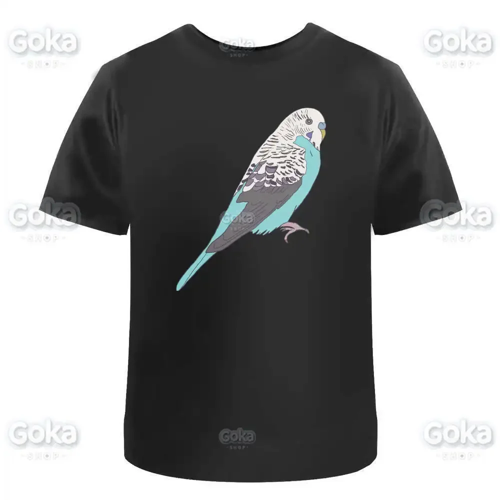 Blue Budgie Graphic T Shirts Mens Clothing New in Tops & Tees Cotton Women Printed T-shirt Y2K Clothes Cute Funny Tshirt