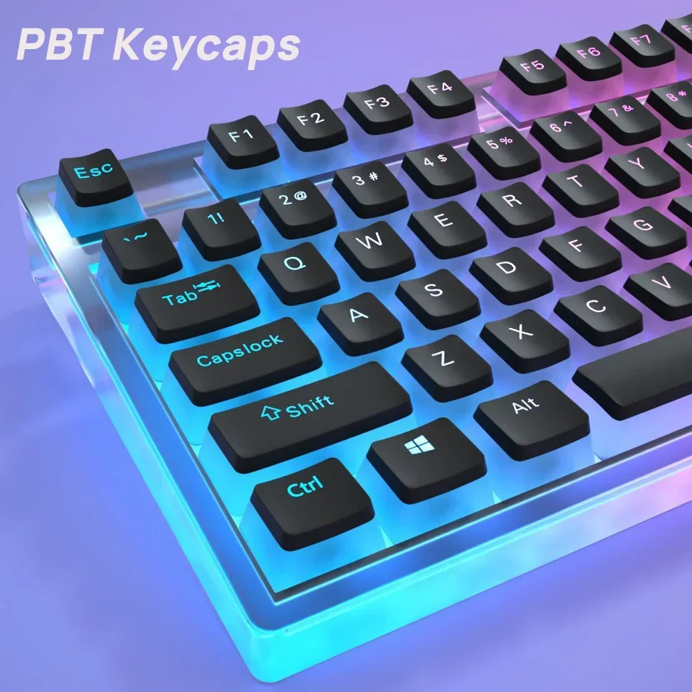 

Pudding Keycaps Key Caps 129 Keys for Mechanical Keyboard Jelly RGB Full Size 60% 100% Keycup Pink Blue White Color