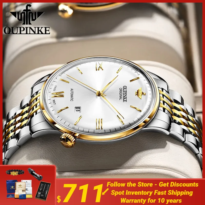 

OUPINKE 3269 Swiss Movement Ultra thin 7.3mm Automatic Watch for Men Sapphire Mirror TOP Luxury Wristwatch Mechanical Men Dress