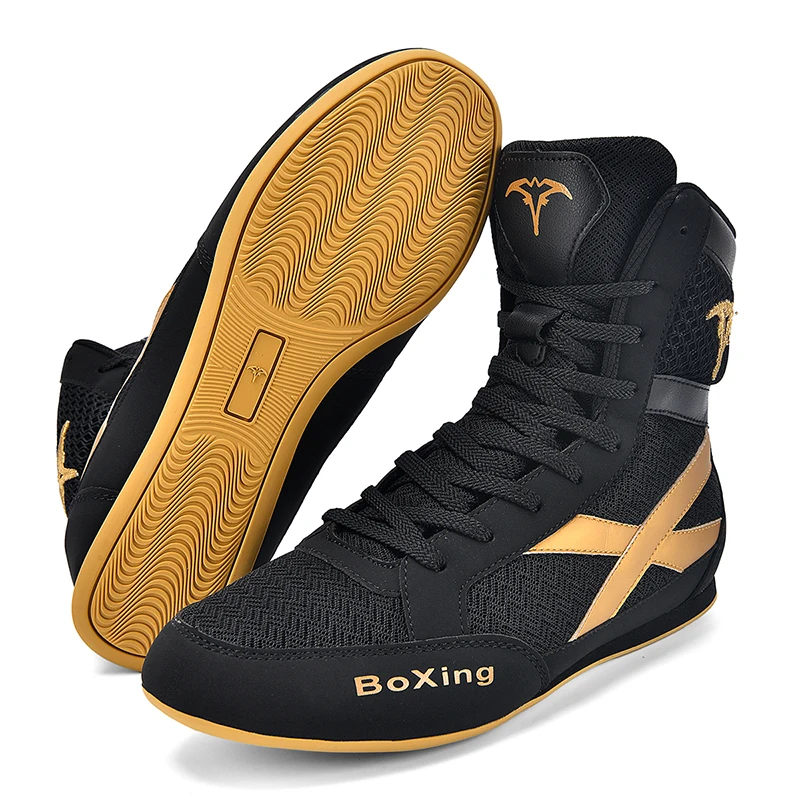 

2026 New Professional Boxing Shoes Men's Fighting Sanda Weightlifting Shoes Competition Training Wrestling Shoes Men