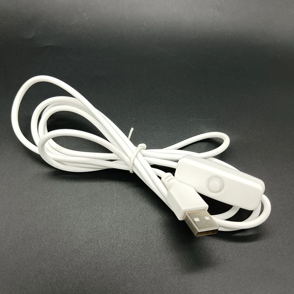 USB Connector Cable Touch Switch 1.5m Wire 5V Rigid LED Power Extension Cable for Bulb Light DIY