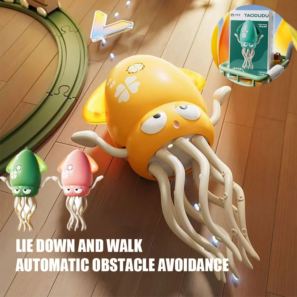 Electric Educational Toys Auto Obstacle Avoidance Octopuses with LED & Music Creative Dancing Octopuses Magic Interactive Toys