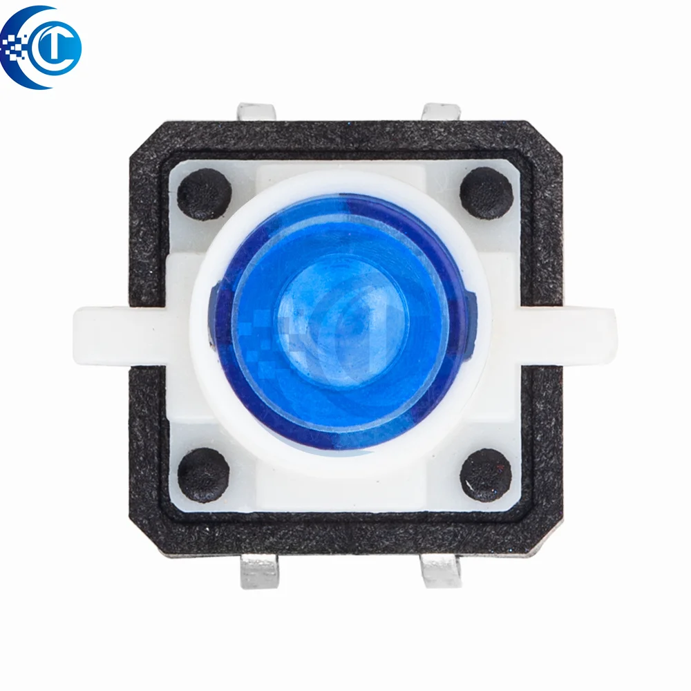 12×12mm Momentary Tactile Push Button 5Pcs, 7.3mm Pin Tact Switch 5 Assorted Colors