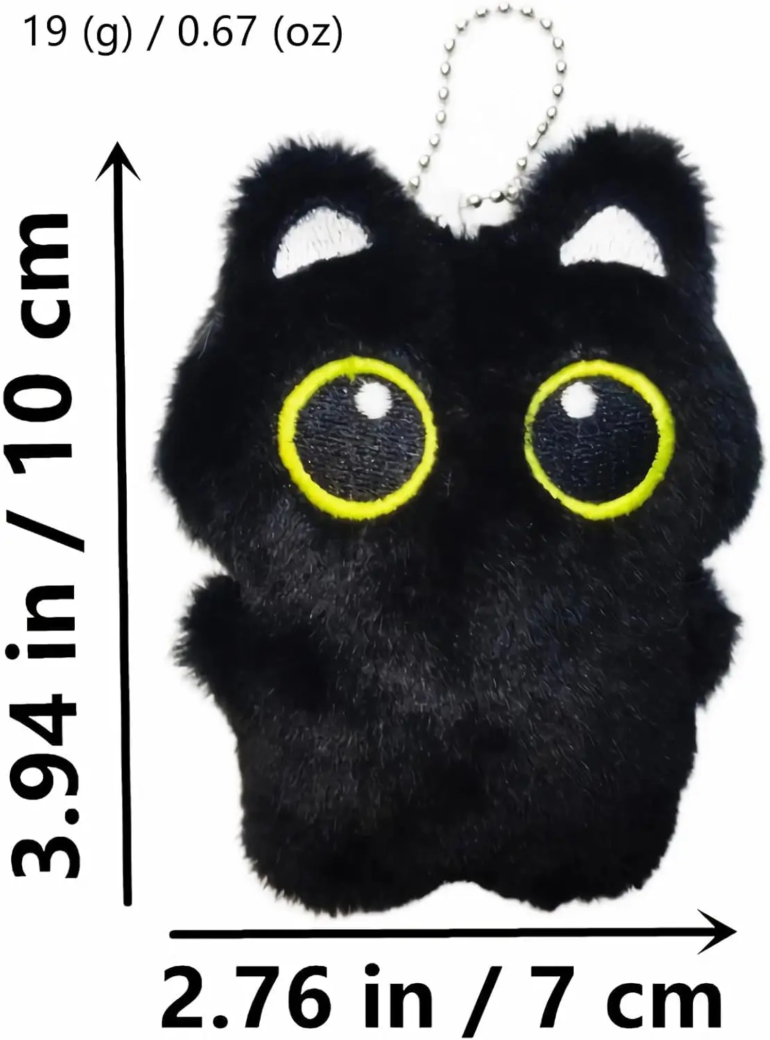 Portachiavi Peluche Gatto Nero - Charm per Borsa, Accessorio Carino, Regalo per Donne
