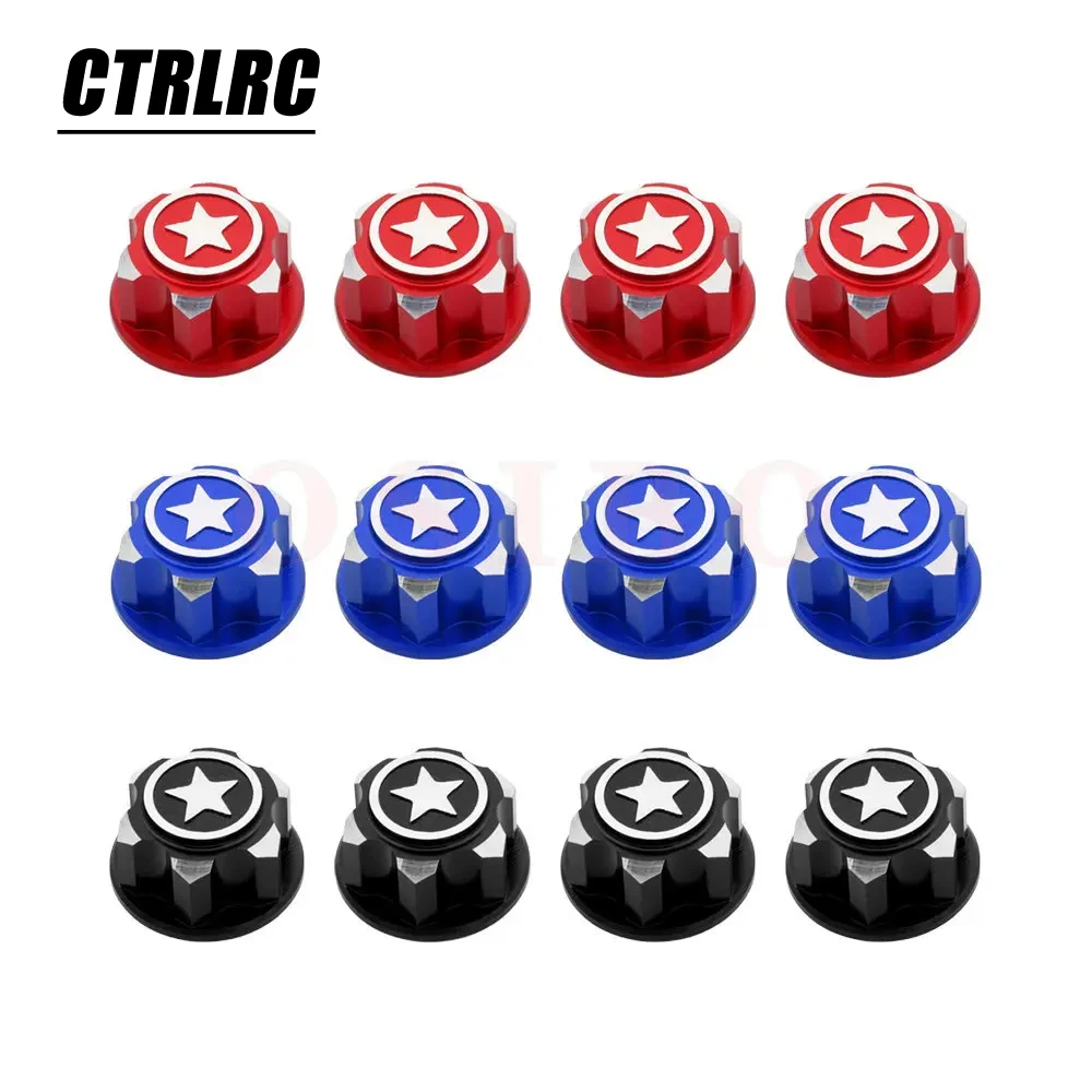 4PCS RC Car Aluminum 17mm Hex Wheel Nuts Dustproof Anti-Skid Non-slip for 1/8 TRAXXAS X-Maxx Summit E-Revo Buggy RC Truck