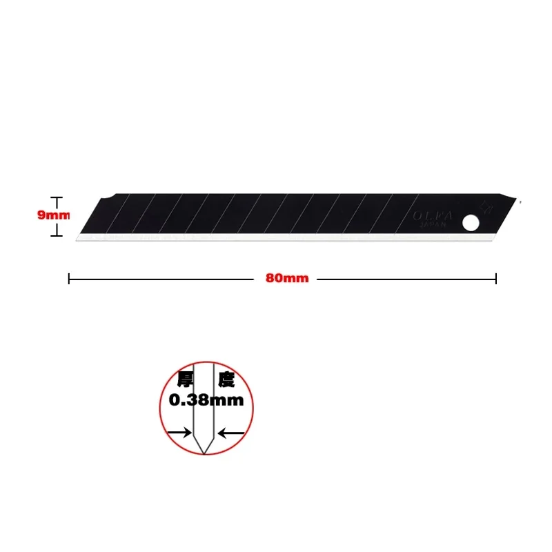 Imagem -03 - Olfa Abb50 Lâminas de Reposição mm Preto Snap-off Lâmina Ultra-afiada para Ltd04 Faca 144b Cortador Papel de Parede Decalques Artesanato 50 Peças
