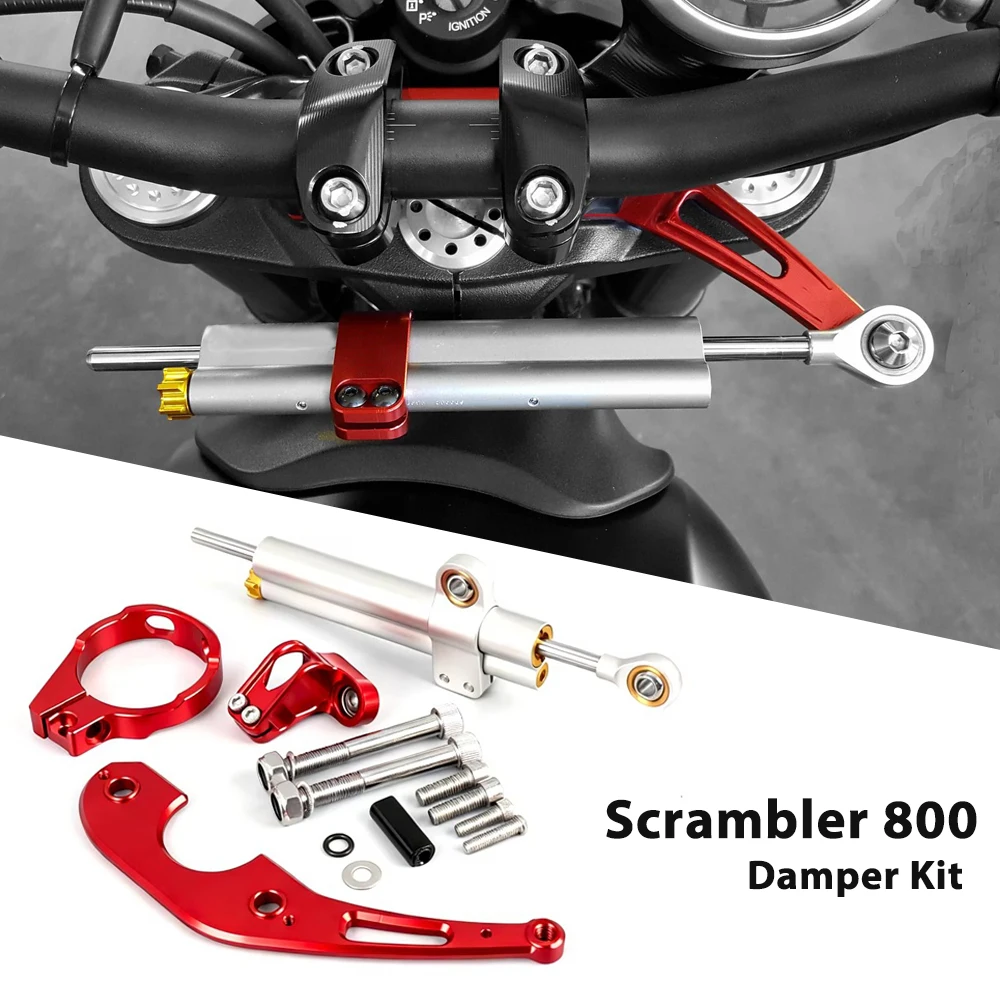 

New CNC Aluminum Accessories Steering Stabilize Damper Mounting Bracket Kit For Ducati Scrambler 800 SCRAMBLER800 Motorcycle