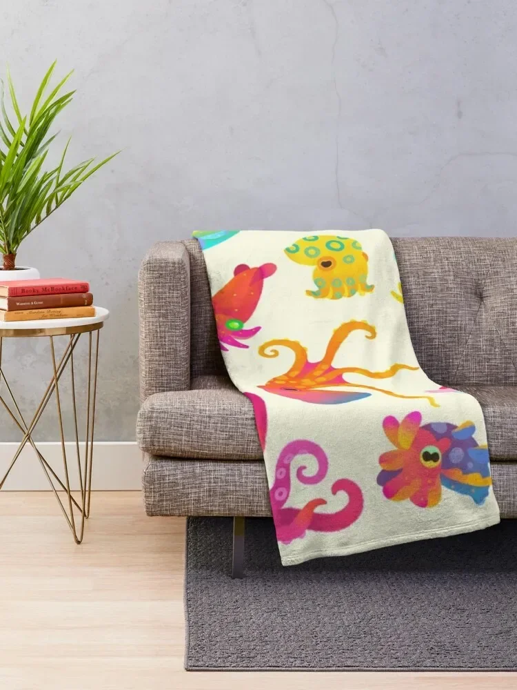 Cephalopod - pastel Throw Blanket Stuffeds sofa bed Heavy Blankets