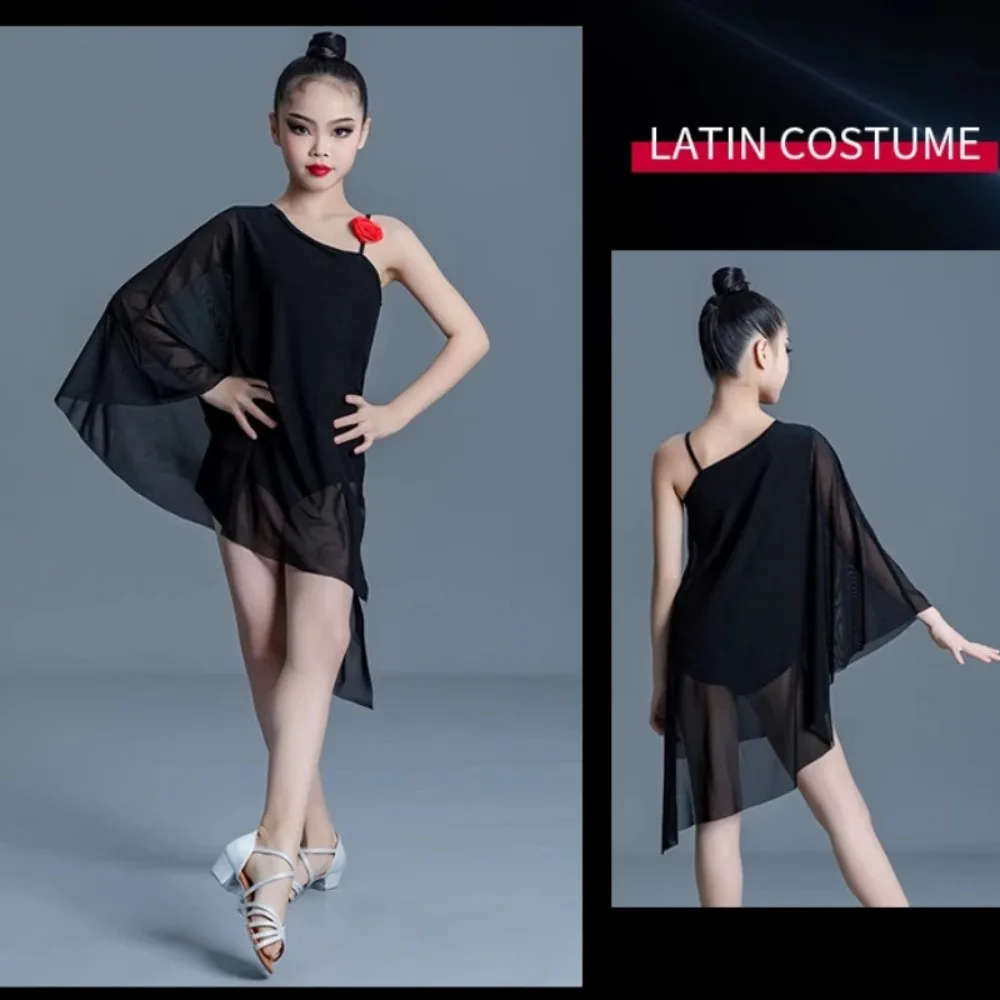 Vestido de baile latino Samba Rumba para niñas, competición profesional con flecos, traje de escenario personalizado de alta gama, Ropa de baile de Tango