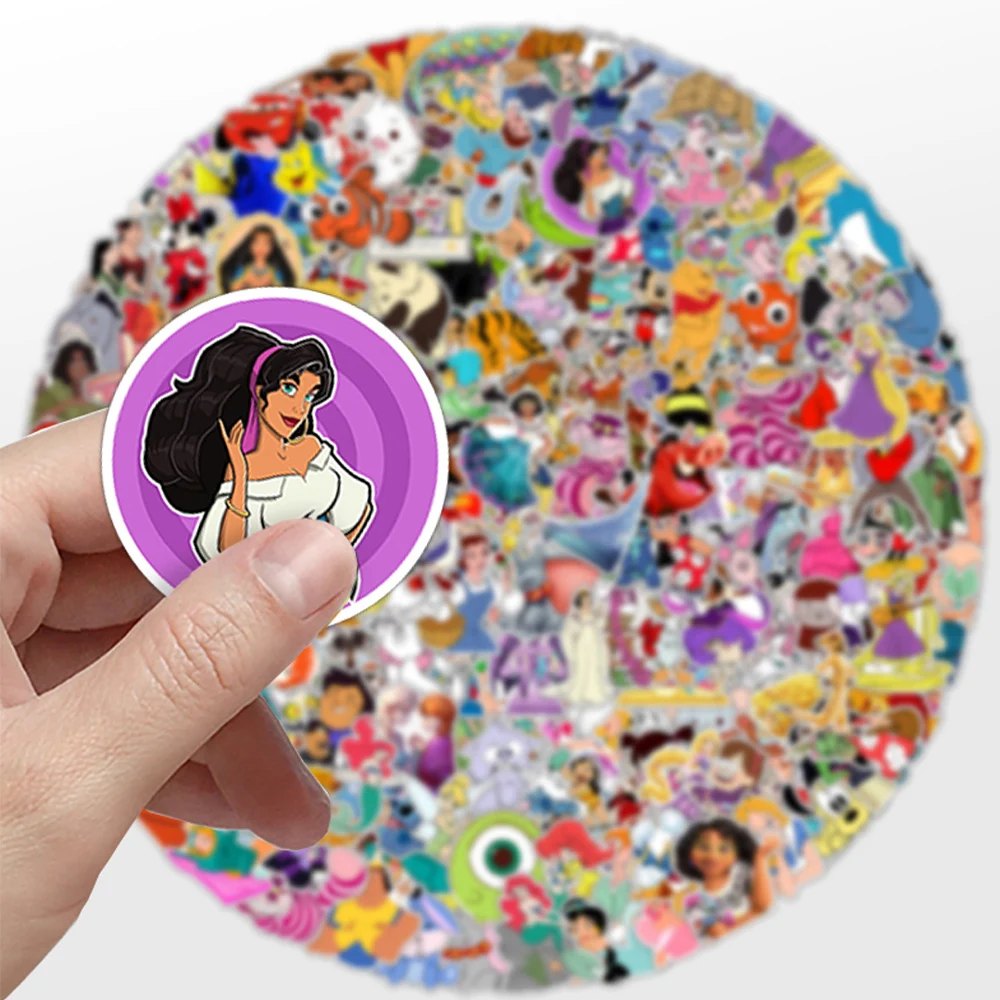 10/30/50/100/200pcs Cute Disney Mix Stitch Mickey Mouse Princess Stickers Cartoon Decals Fridge Laptop Anime Sticker Kids Toys