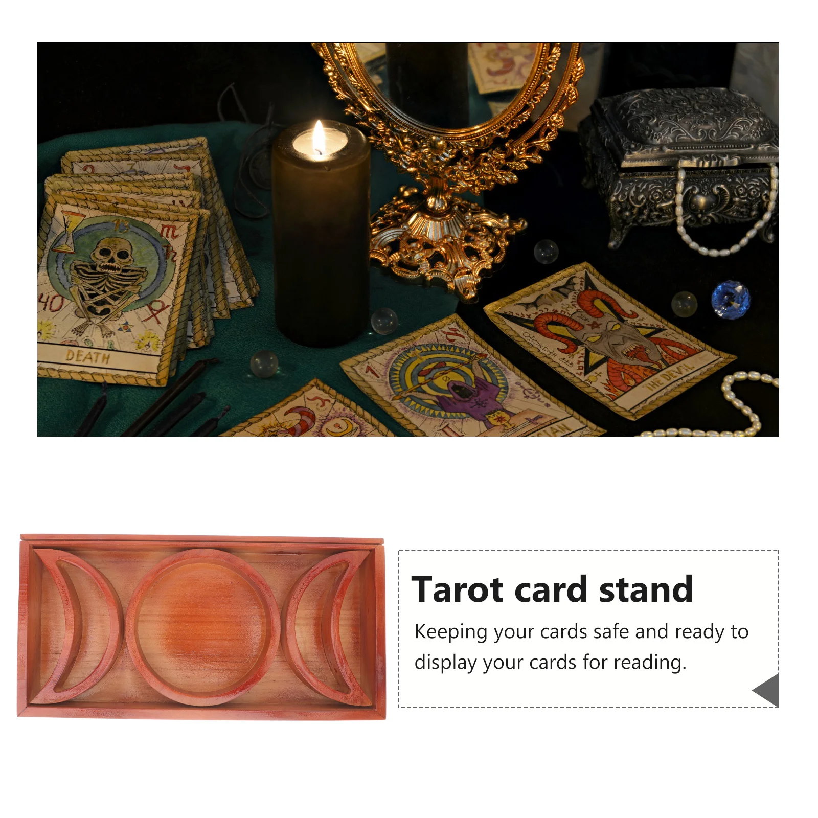 

Elegant Tarot Card Wooden Holders Durable Pine Display Plate Practical Divination Accessory Wiccan Supplies Miniature Model Gift