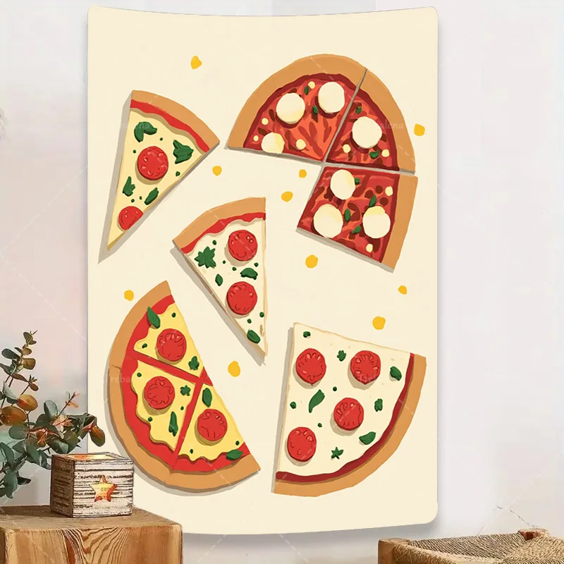 

1шт настенный гобелен "Вкусные ломтики пиццы художественный настенный гобелен для кухонного декора"