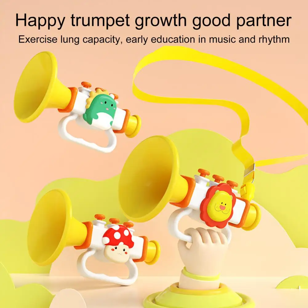 Toddler Trumpet Toy Musical Instrument Toy for Toddlers Baby Trumpet with Lanyard for Oral Muscles Training Lung for Boys