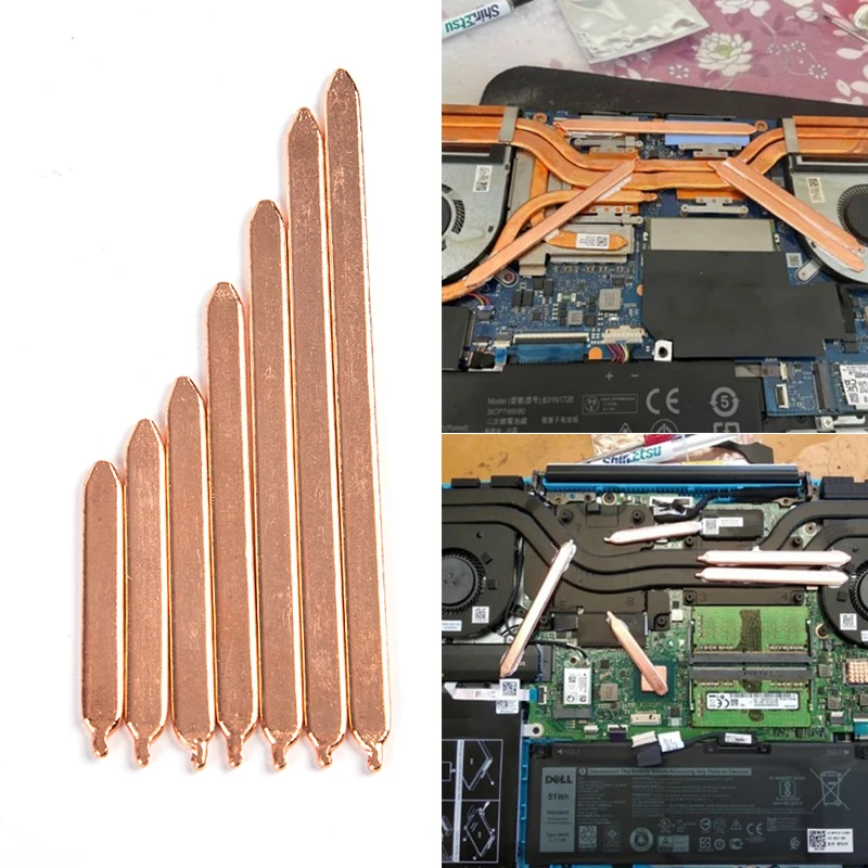 

NEW 60mm-150mm Copper Tube DIY Computer Laptop Cooling Notebook Heat Pipe Flat Tube