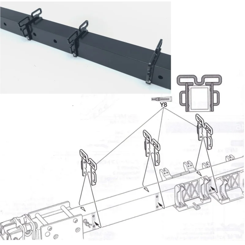 Parte inferior de posición de cadena de hierro para Tamiya 1/14 RC Wrecker RC Truck Volvo 56362 posición de cable de cuerda 1/14 RC Tractor remolque piezas de bricolaje