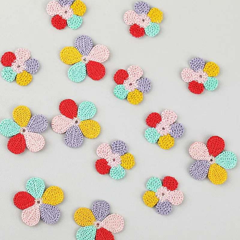 30 Stück handgenähte bunte floral bestickte Applikationen für DIY Haarspangen, Schuhblumen, Broschen, Kleidungszubehör-Patches – Detail 1