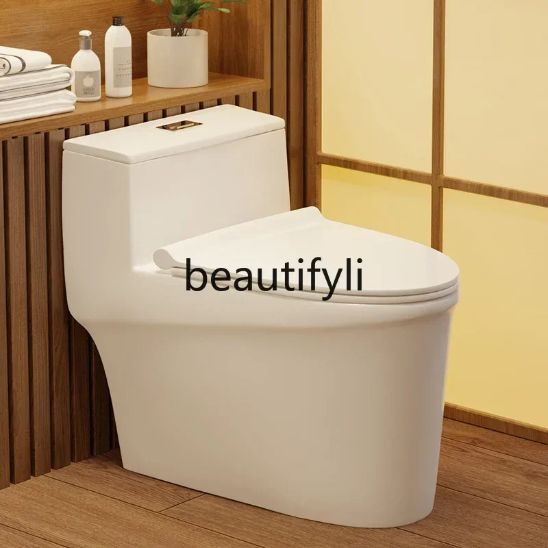 

Flush toilet Ordinary household high-impact large-pipe toilet siphon silent seat toilet