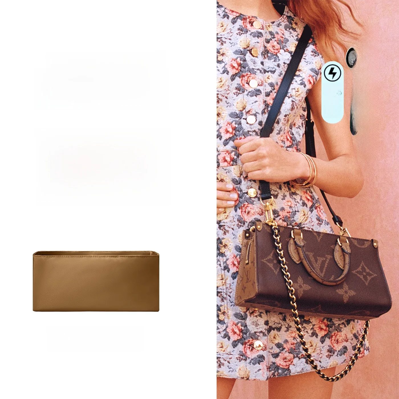 

Водонепроницаемая внутренняя сумка-органайзер для LV Jungle Onthego с горизонтальным узором, нейлоновая, среднего размера, водонепроницаемая